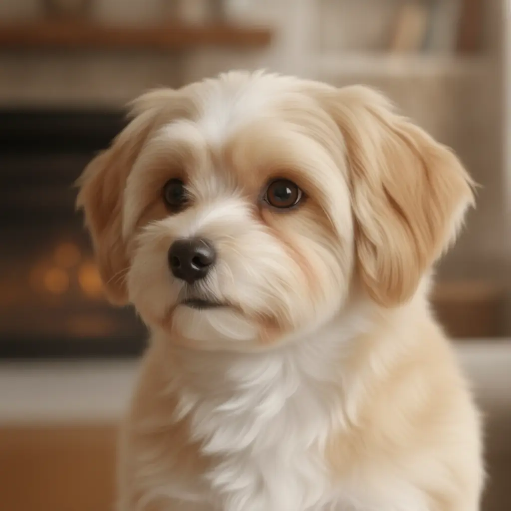 close-up of a dog showing visible white crescents at the corners of its eyes